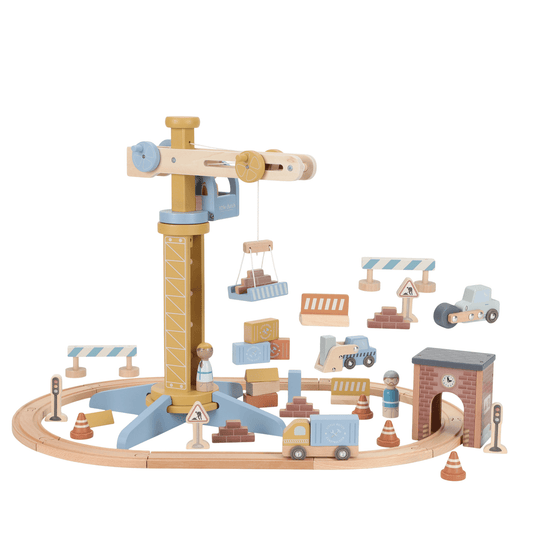 Crane set with wooden track