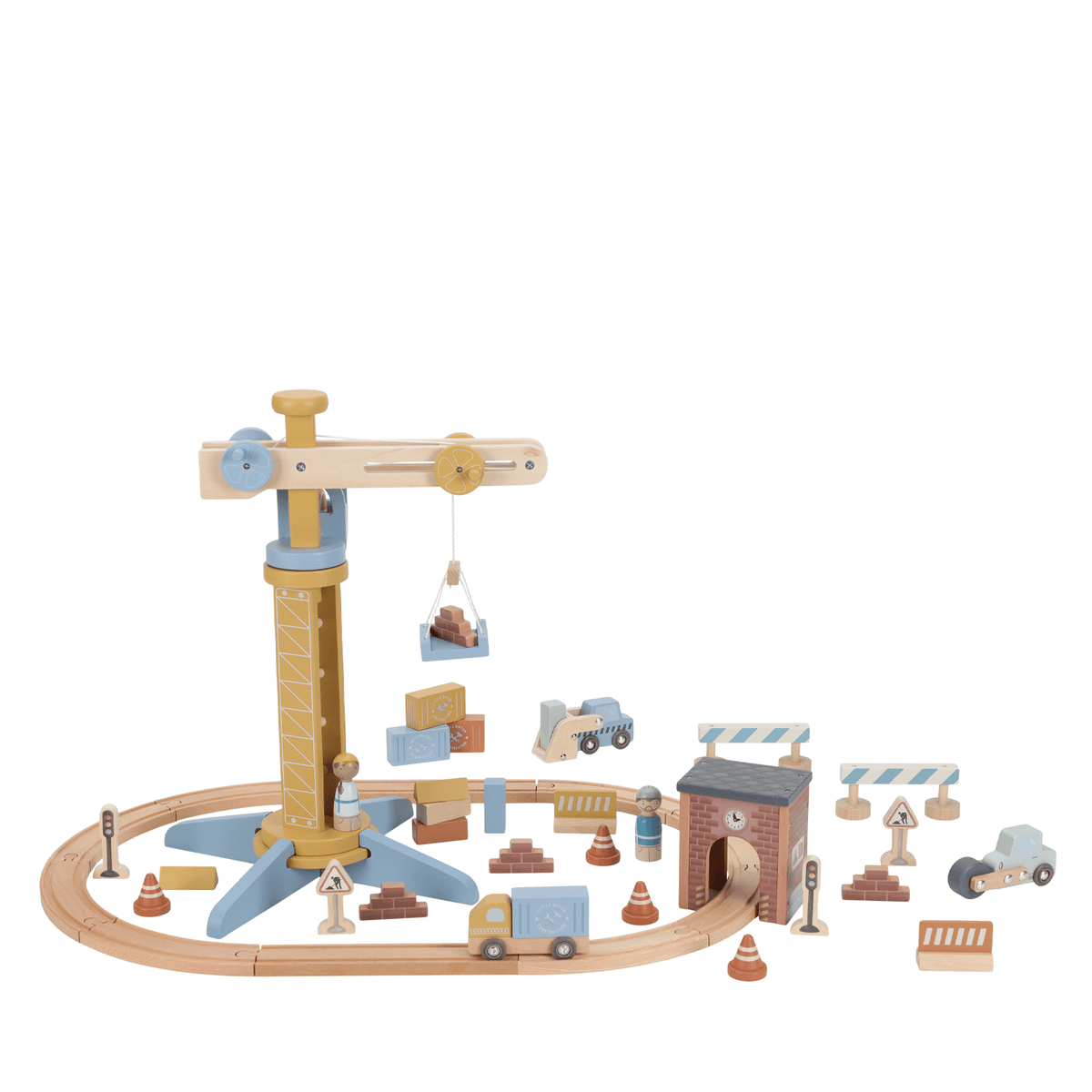 Crane set with wooden track