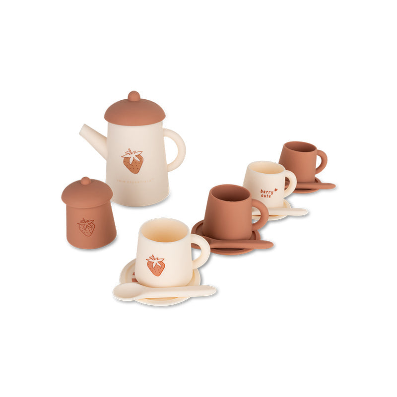 Silicone tea set - strawberry fields