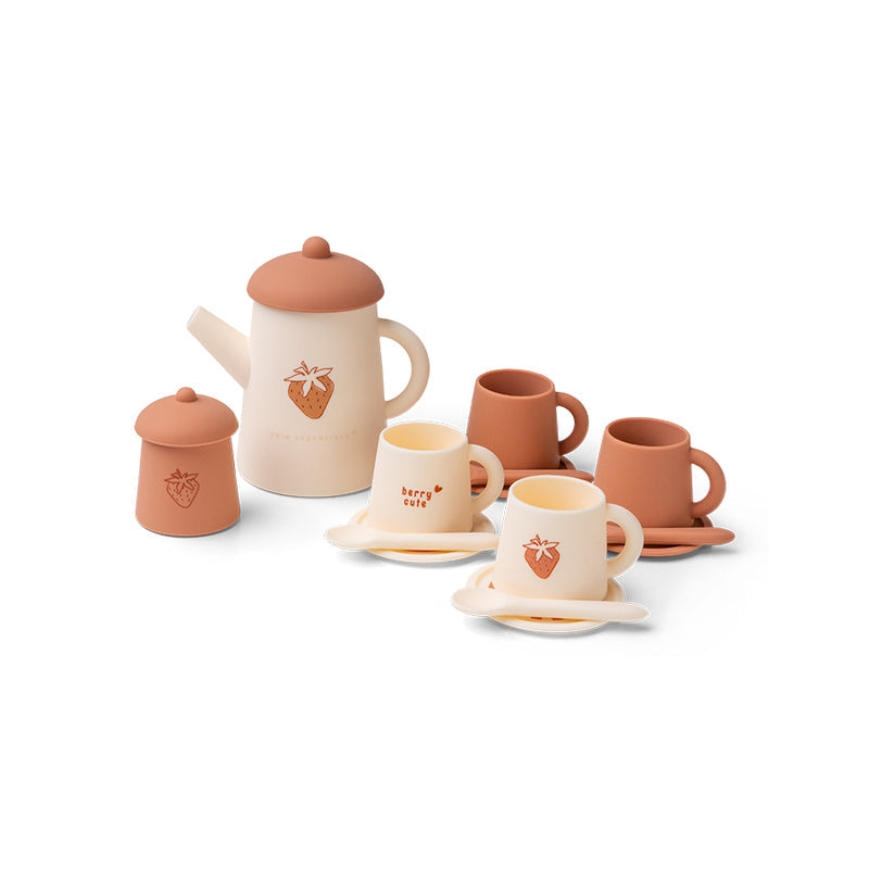 Silicone tea set - strawberry fields