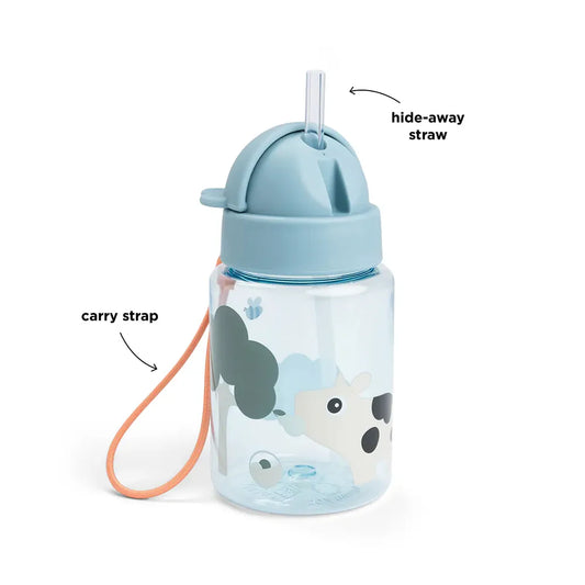 Straw bottle -  Blue