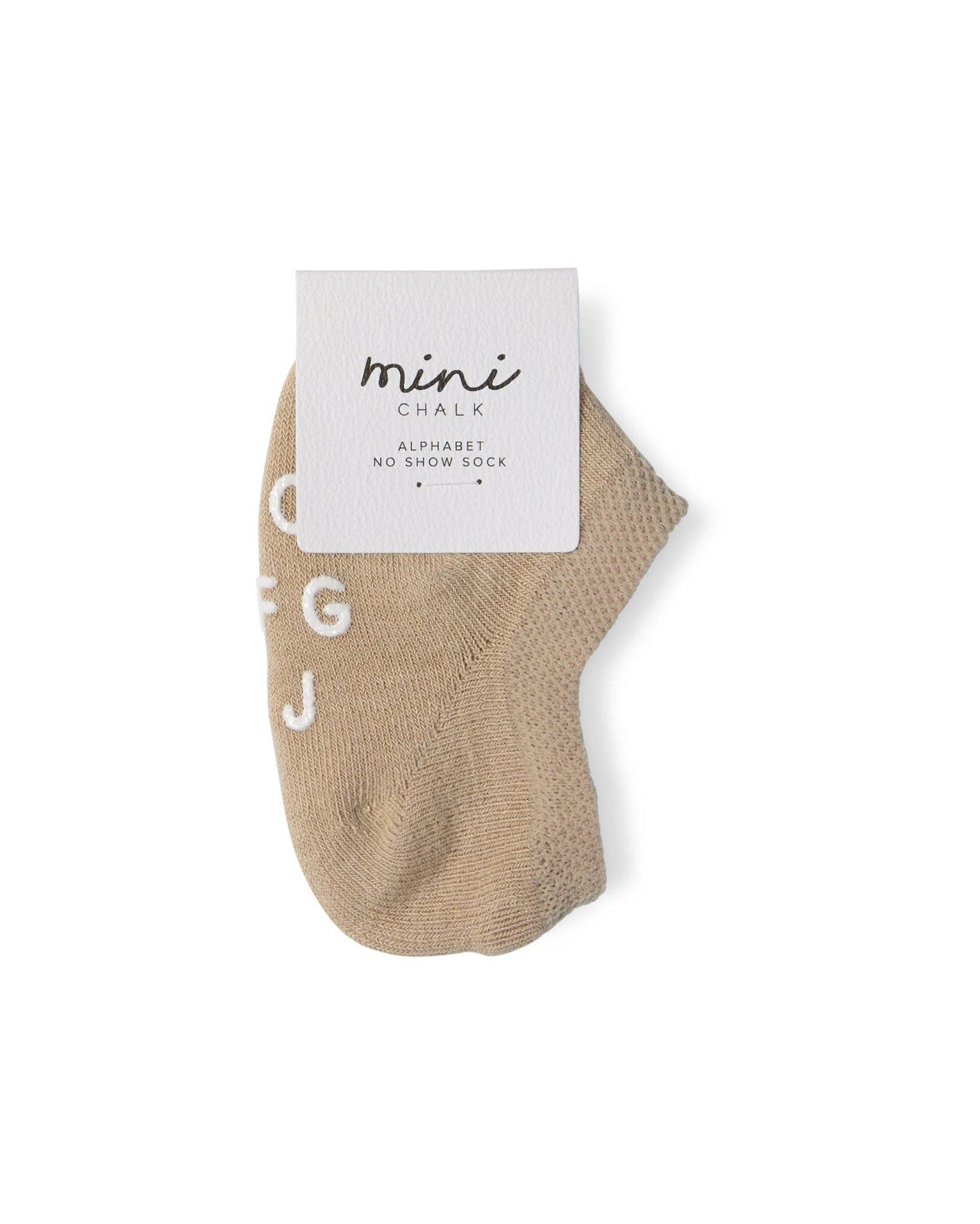 Alphabet No Show Baby Sock | Sand