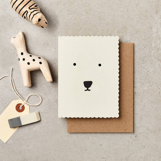 Polar Bear Face Mini Card