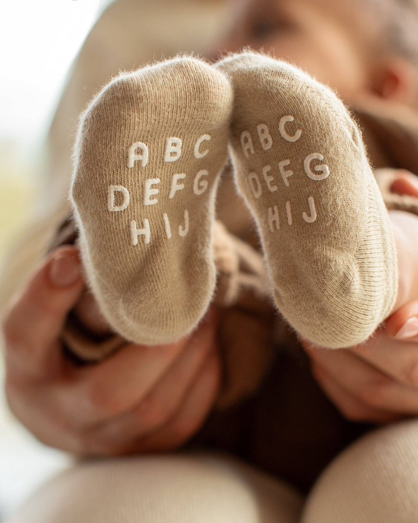 Alphabet No Show Baby Sock | Sand