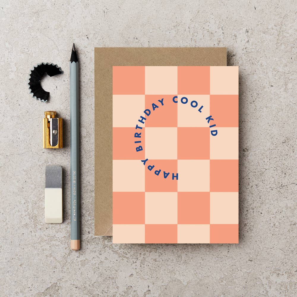 HAPPY BIRTHDAY COOL KID CHEQUERED Card