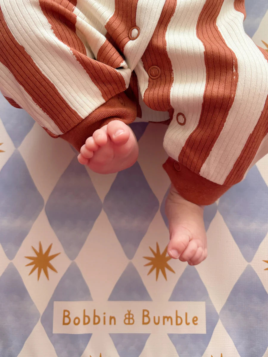 Bobbin & Bumble Travel Changing Mat - Blue Harlequin